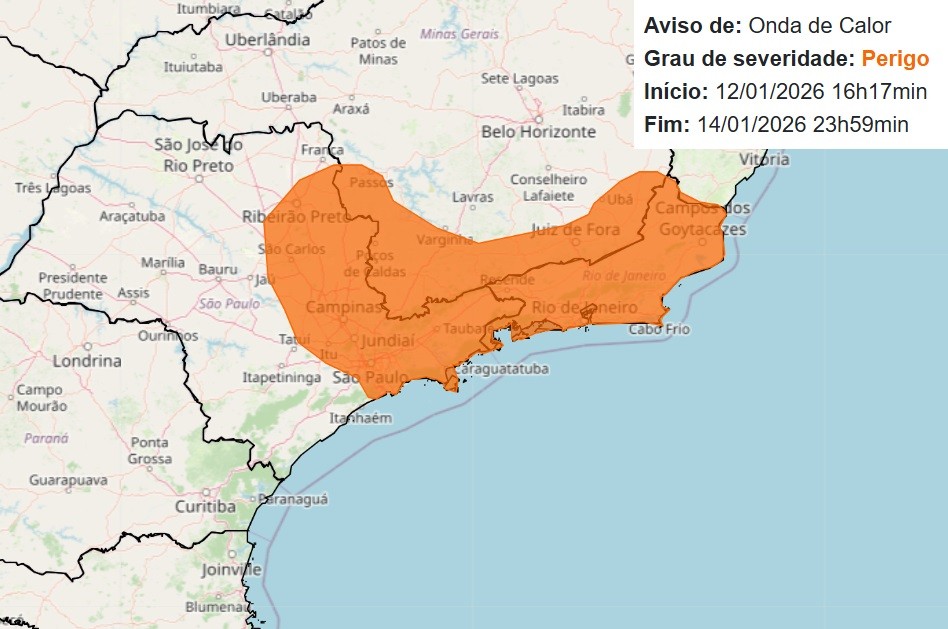 Onda de calor e tempestade: veja até quando vão alertas e como ficam temperaturas na região 