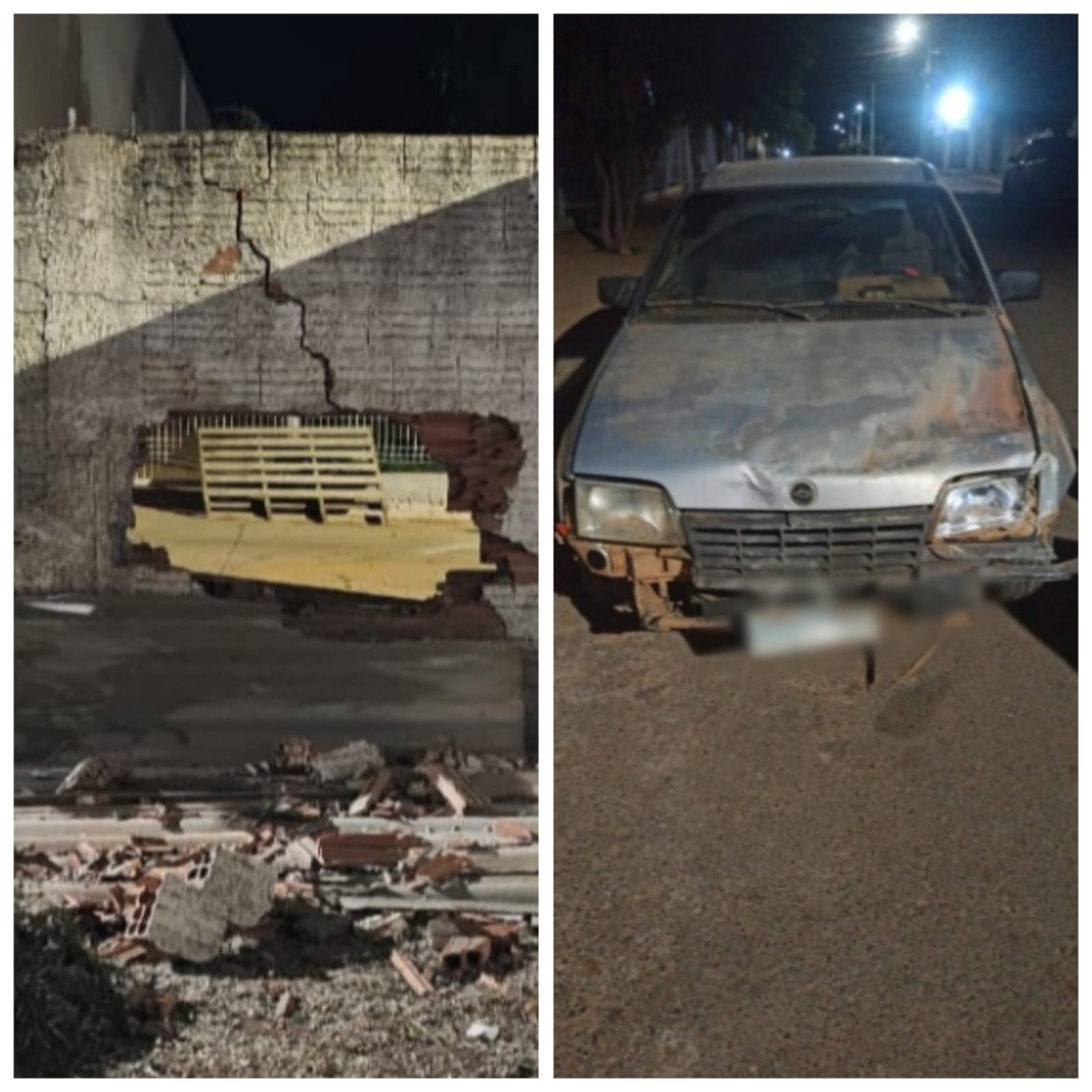 Carro bate em muro de quartel da PM em São João da Ponte; mulher sem CNH testava veículo