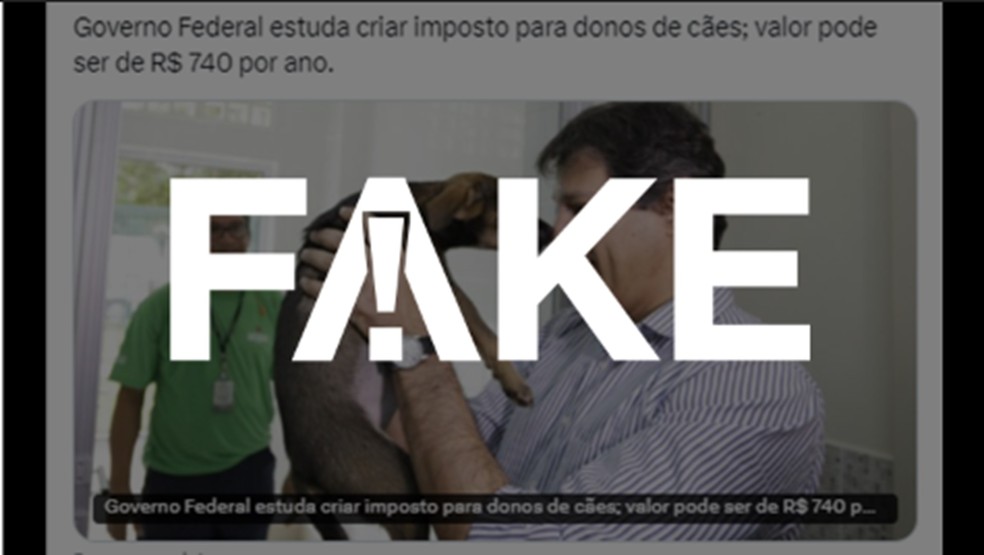 É #FAKE que governo federal estuda criar imposto para donos de pets — Foto: Reprodução