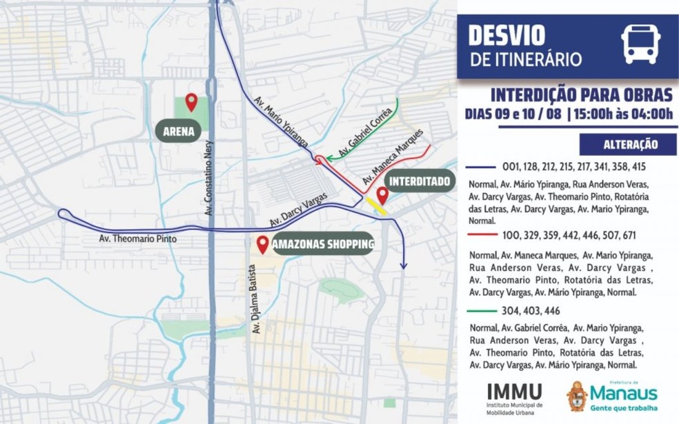 Desvio de itinerário de ônibus — Foto: Foto: Divulgação