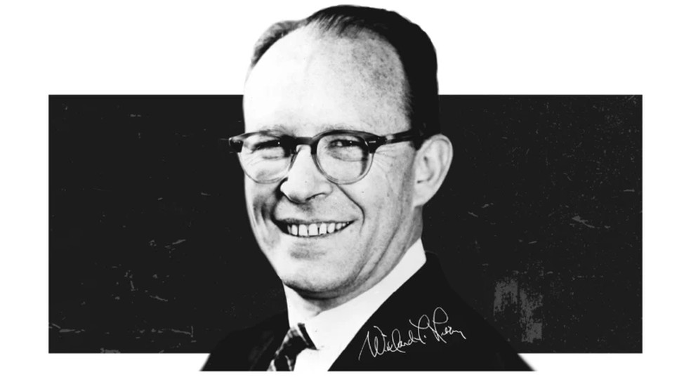 Willard Libby recebeu o Prêmio Nobel de Química em 1960 — Foto: Getty Images/BBC