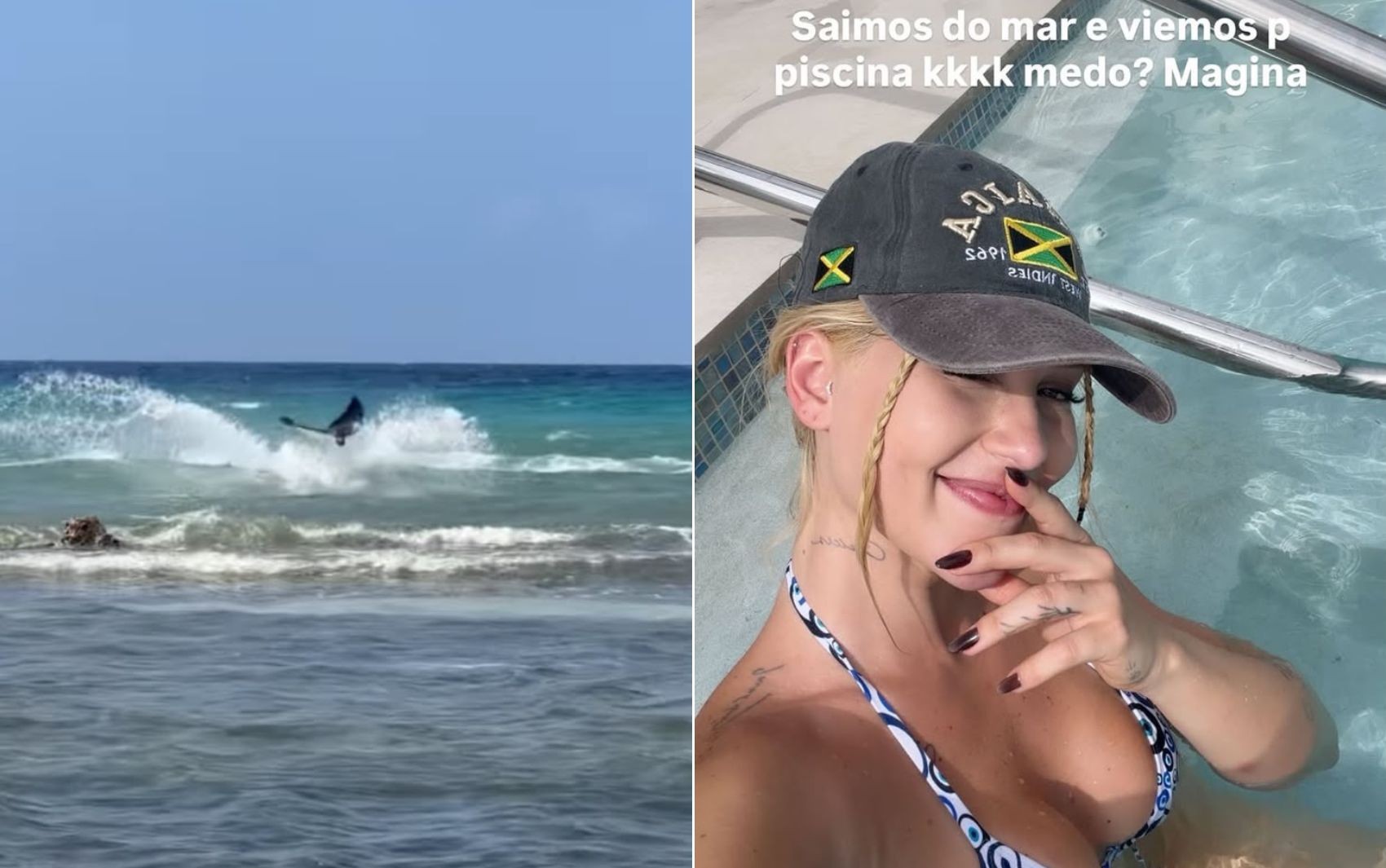 Virginia leva susto de tubarão durante viagem à Jamaica: 'Todo mundo começou a gritar'