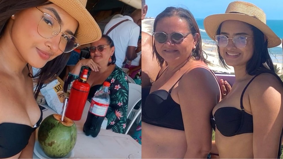 Mãe e filha viajam mais de 400km para conhecer a praia juntas pela primeira vez. — Foto: Arquivo pessoal