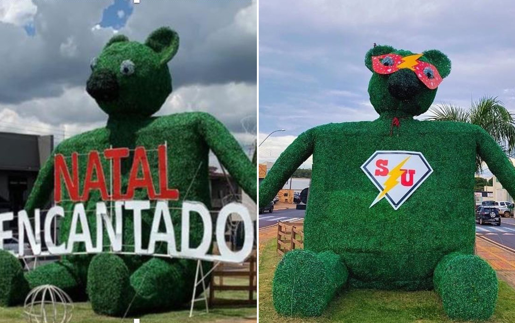 Após virar meme, urso de Natal é 'aposentado' da decoração de rua pela Prefeitura de Batatais, SP