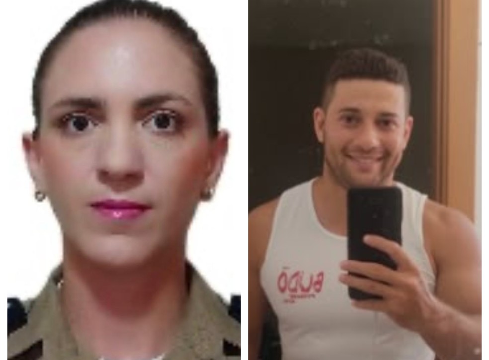 Capitã da PMMG Michele Leão Azevedo e o marido dela, sargento Eduardo Abner Pereira de Oliveira, principal suspeito do crime. — Foto: Redes sociais