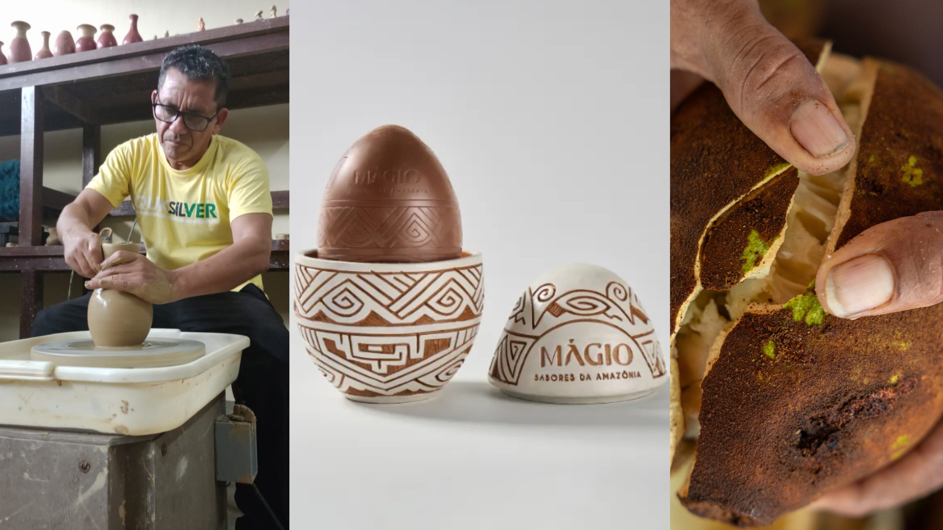 'Inspirado na arte indígena': Ovos de Páscoa em cerâmica marajoara valorizam sabores e cultura da Amazônia 