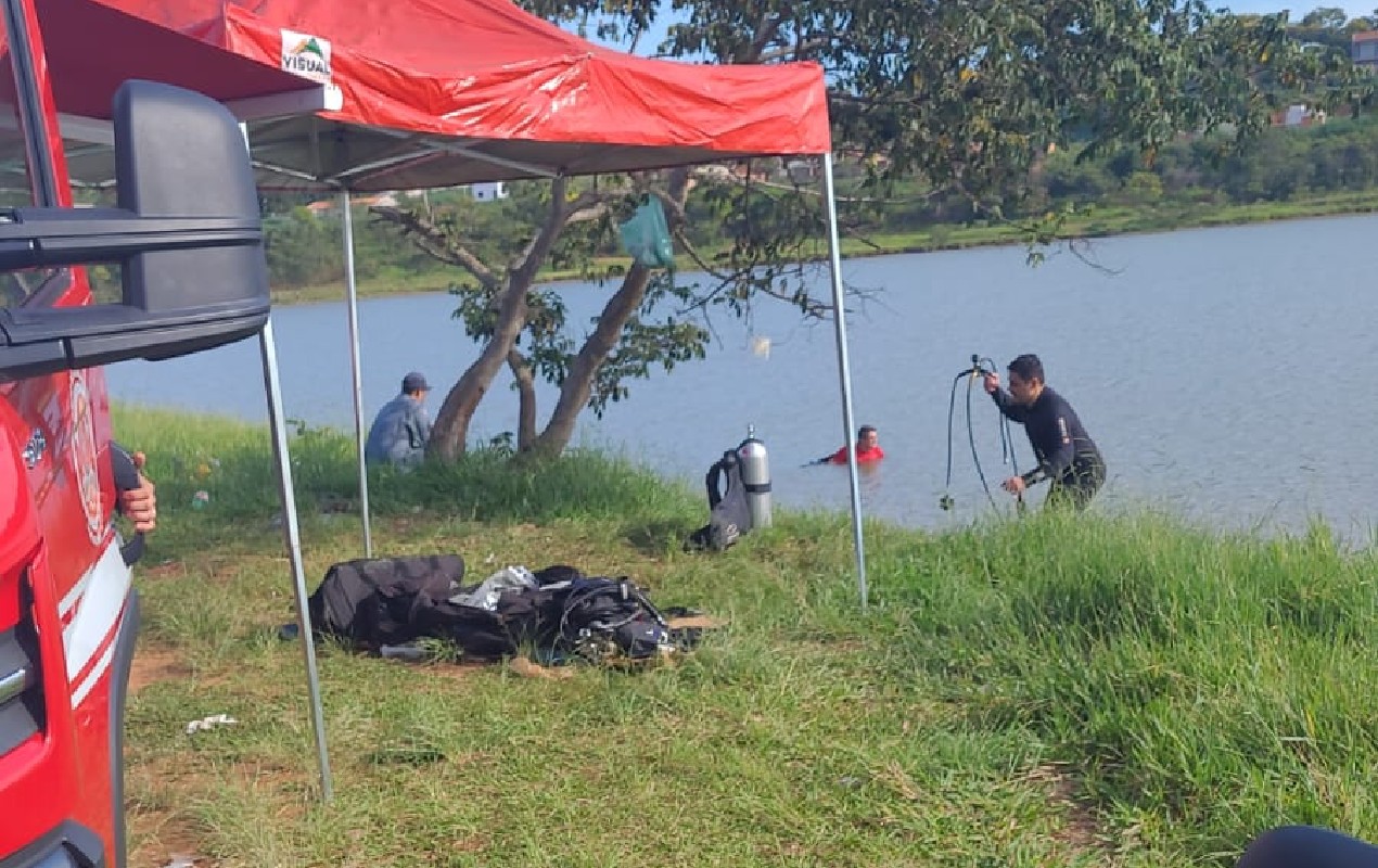 Corpo de Bombeiros faz buscas por homem que desapareceu na Lagoa da Quinta da Bela Olinda em Bauru