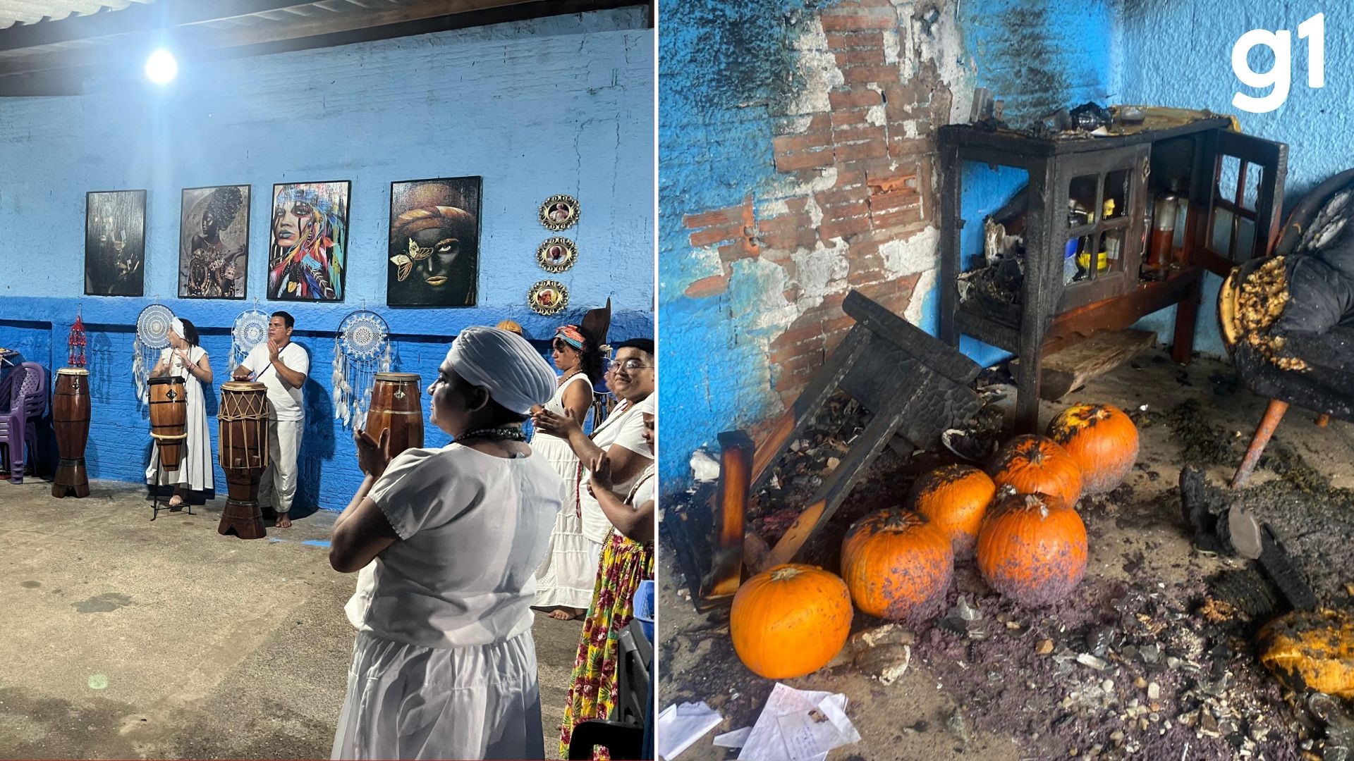Templo de Quimbanda é incendiado após ameaças de morte a mãe de santo em Cuiabá