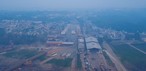 Fumaça encobre o porto do Ceasa em Manaus — Foto: Alexandro Pereira/Rede Amazônica