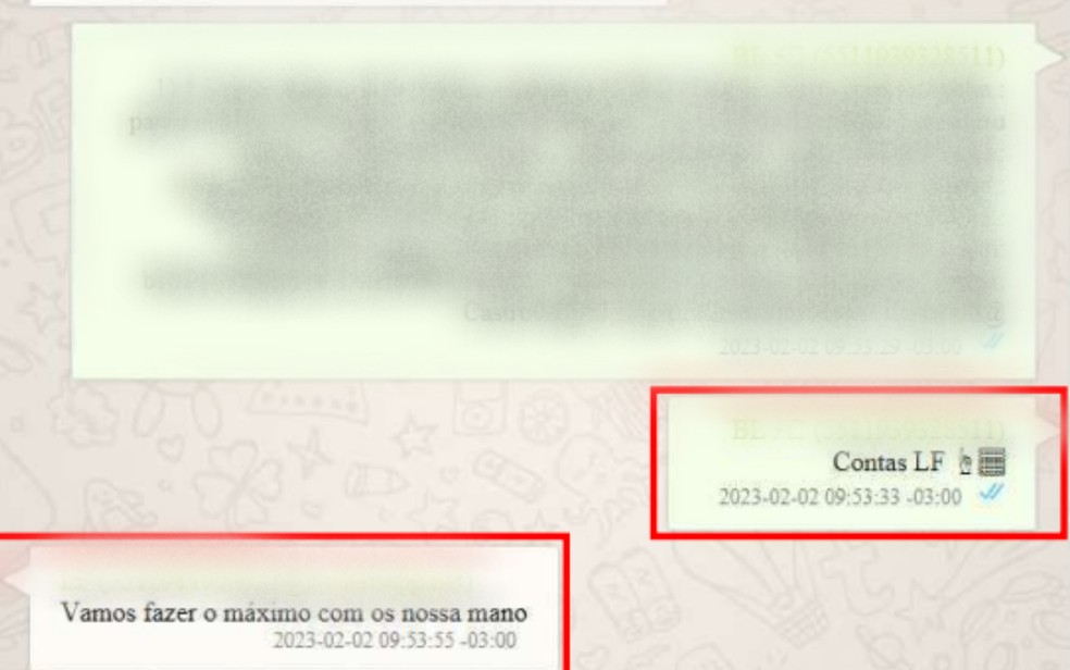 Em mensagens, Bruno Lopez envia a Luís Felipe diversas contas a serem utilizadas para apostas, em Goiás — Foto: Reprodução/Ministério Público