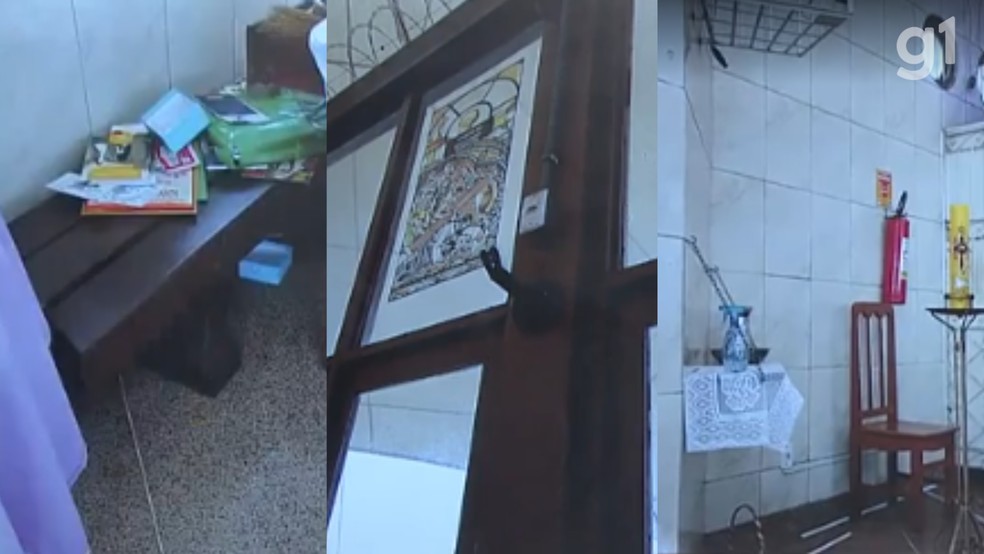 Capela de São Pedro é furtada pela segunda vez na semana e reforça insegurança no centro de São Luís — Foto: Reprodução/TV Mirante