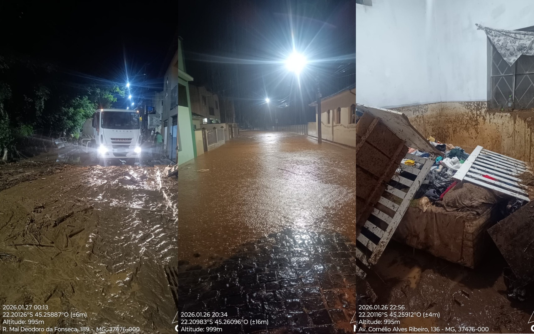 Chuvas intensas causam estragos e alagamentos no Sul de Minas