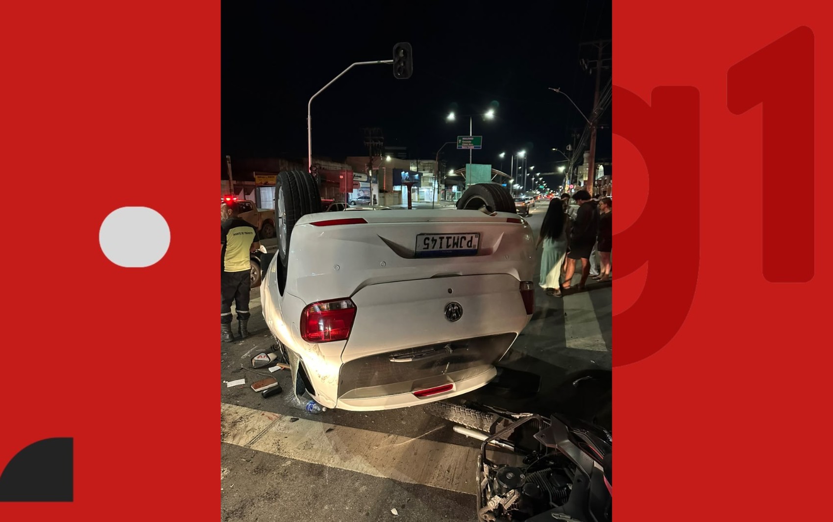 Ex-policial militar atropela motos e carro parados em semáforo e deixa feridos na Bahia