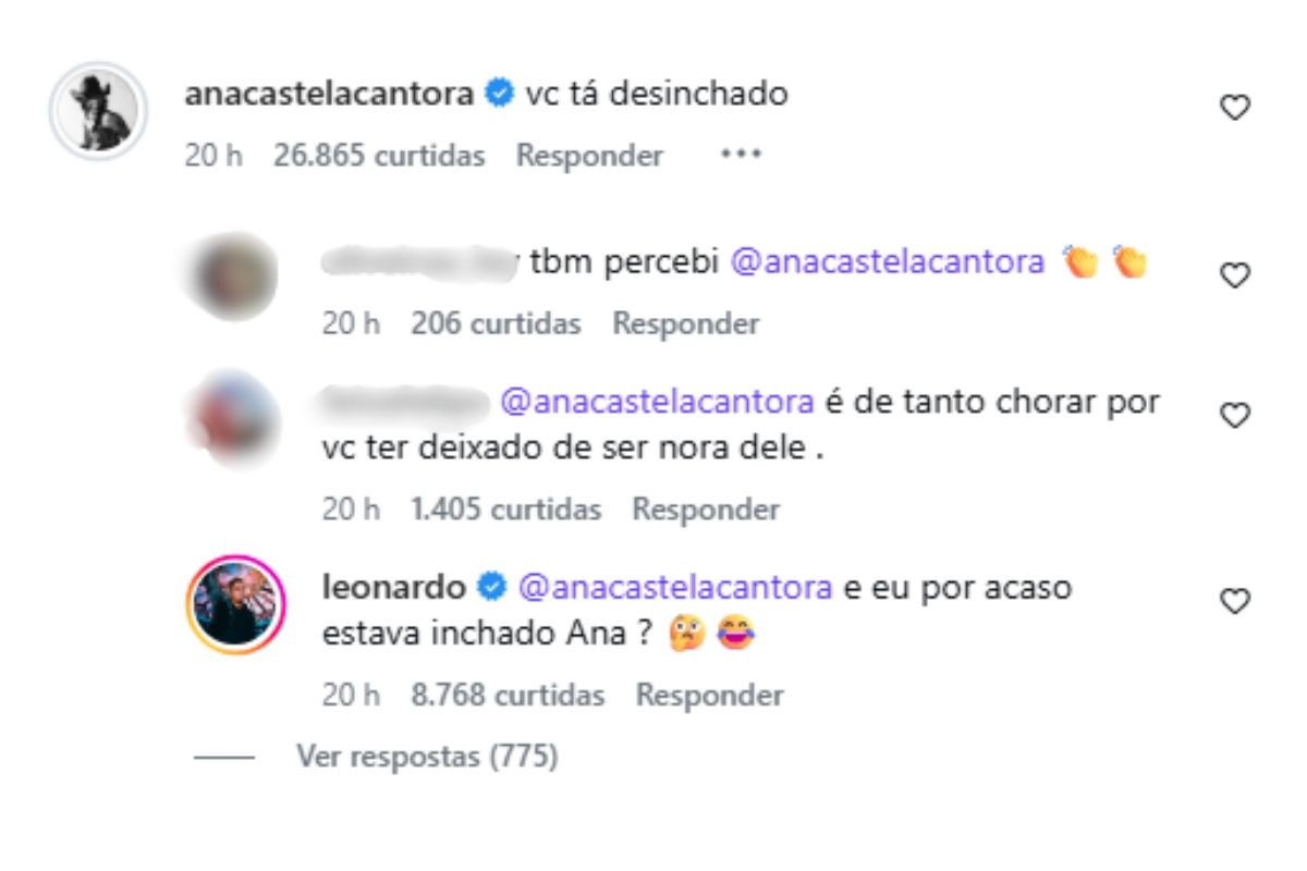 Ana Castela reage à transformação de Leonardo após 'detox' de álcool