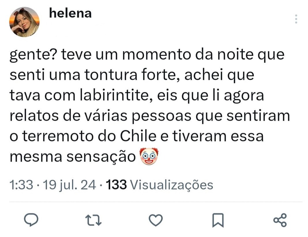 Fisioterapeuta Helena Moraes chegou a relatar o acontecimento nas redes sociais — Foto: Redes Sociais/Reprodução