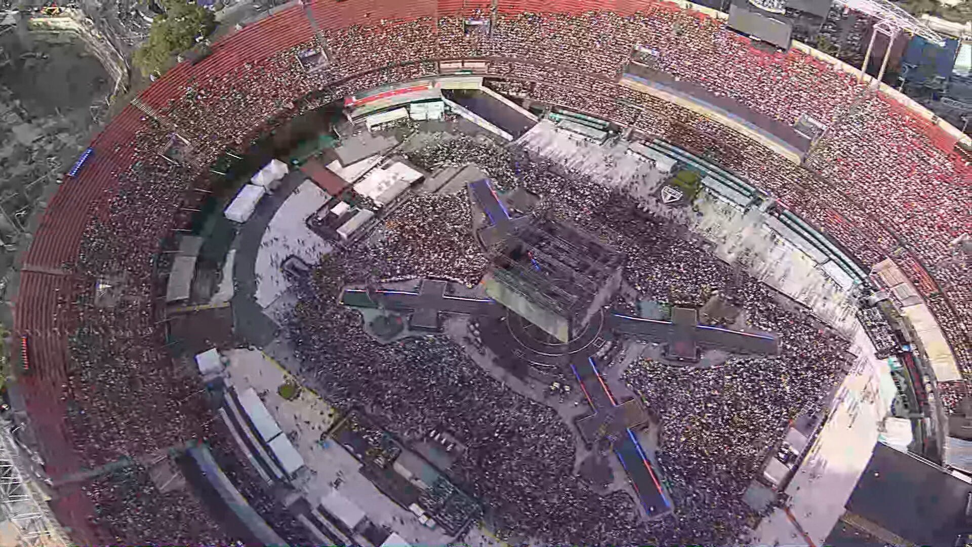 imagens aéreas mostram estádio Morumbis tomado por fãs — VÍDEO