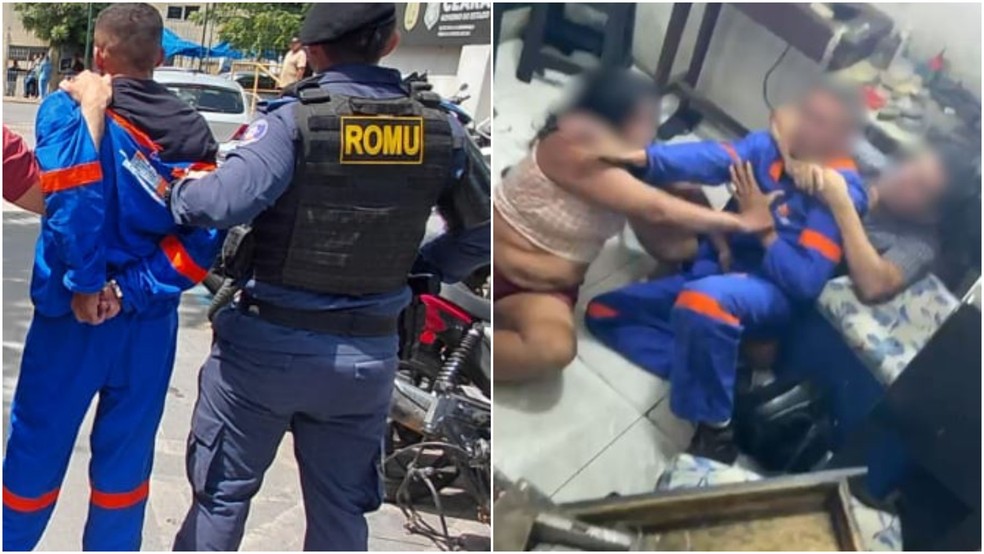 Criminoso é preso após tentar assaltar loja que vende ouro em Sobral, no Ceará. — Foto: Reprodução