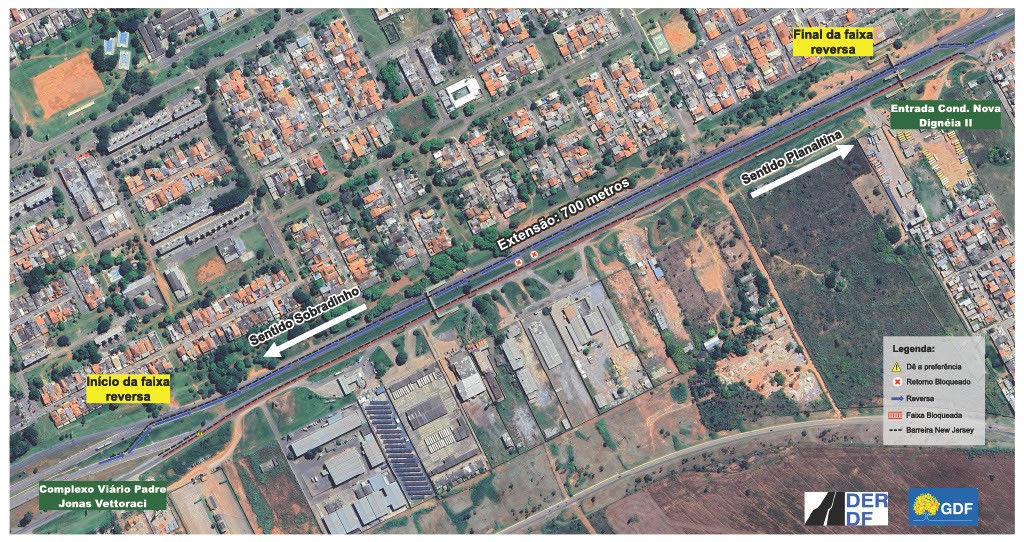 Obra na BR-020 deve alterar trânsito entre Sobradinho e Planaltina, no DF, por dois meses; veja mapa