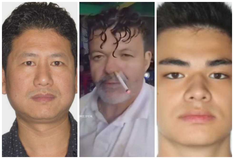 O empresário chinês Guofang Huang, Paulo César de Araújo e Bruno Sales Shimizu: os três são acusados de dirigirem bêbados e matarem pedestres em SP na última semana. — Foto: Montagem/g1/Reprodução/TV Globo