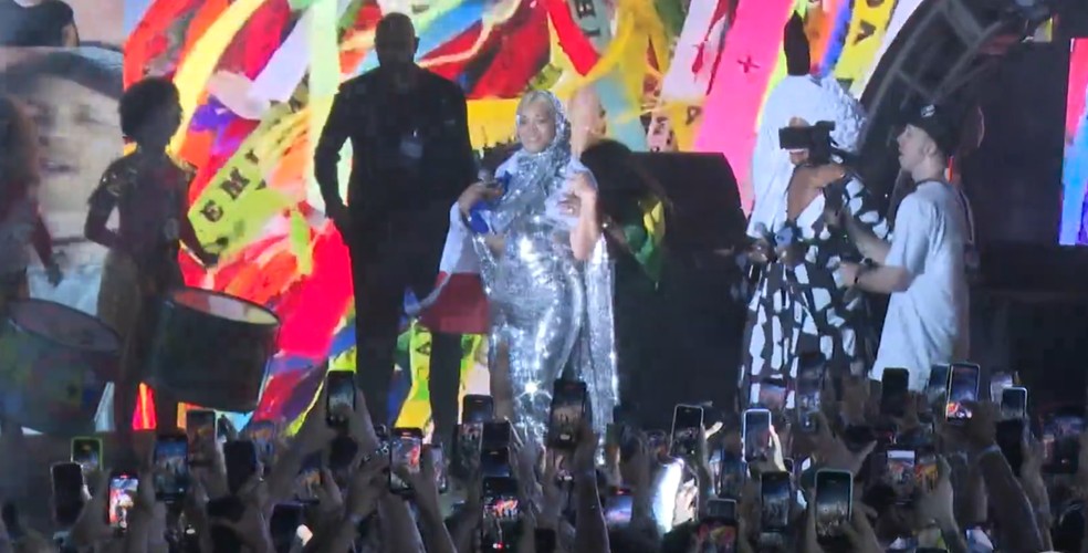 Beyoncé em Salvador, em 21 de dezembro de 2023 — Foto: Reprodução/TV Globo
