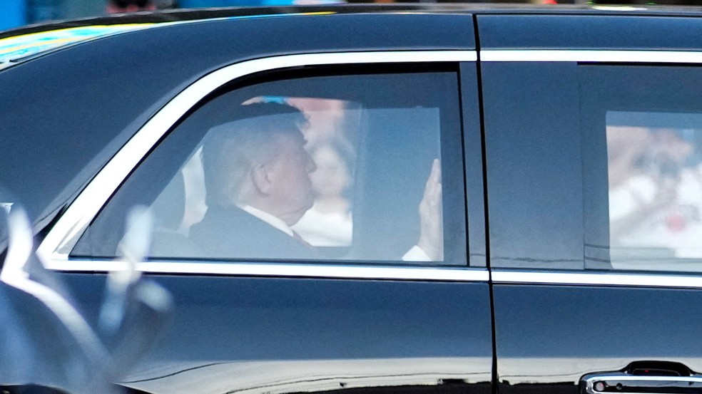 Donald Trump chega ao Madison Square Garden para assistir a jogo das finais da NBA, em 8 de junho de 2026 — Foto: Eduardo Munoz/Reuters