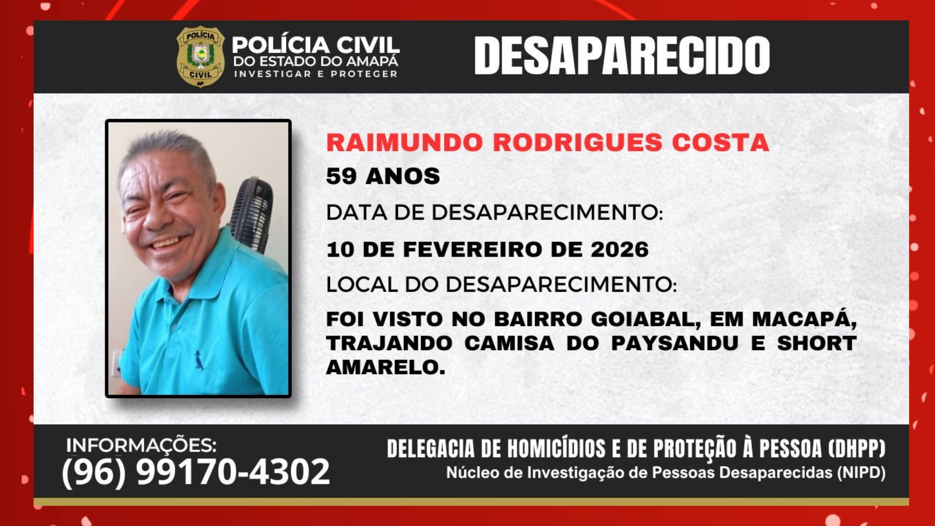 Após 10 dias, paciente que fugiu de clínica reabilitação do Amapá durante surto segue desaparecido