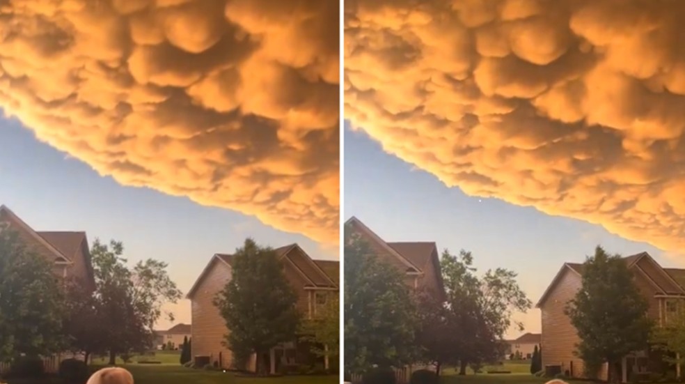 Nuvens de fogo nos EUA após tempestade severa