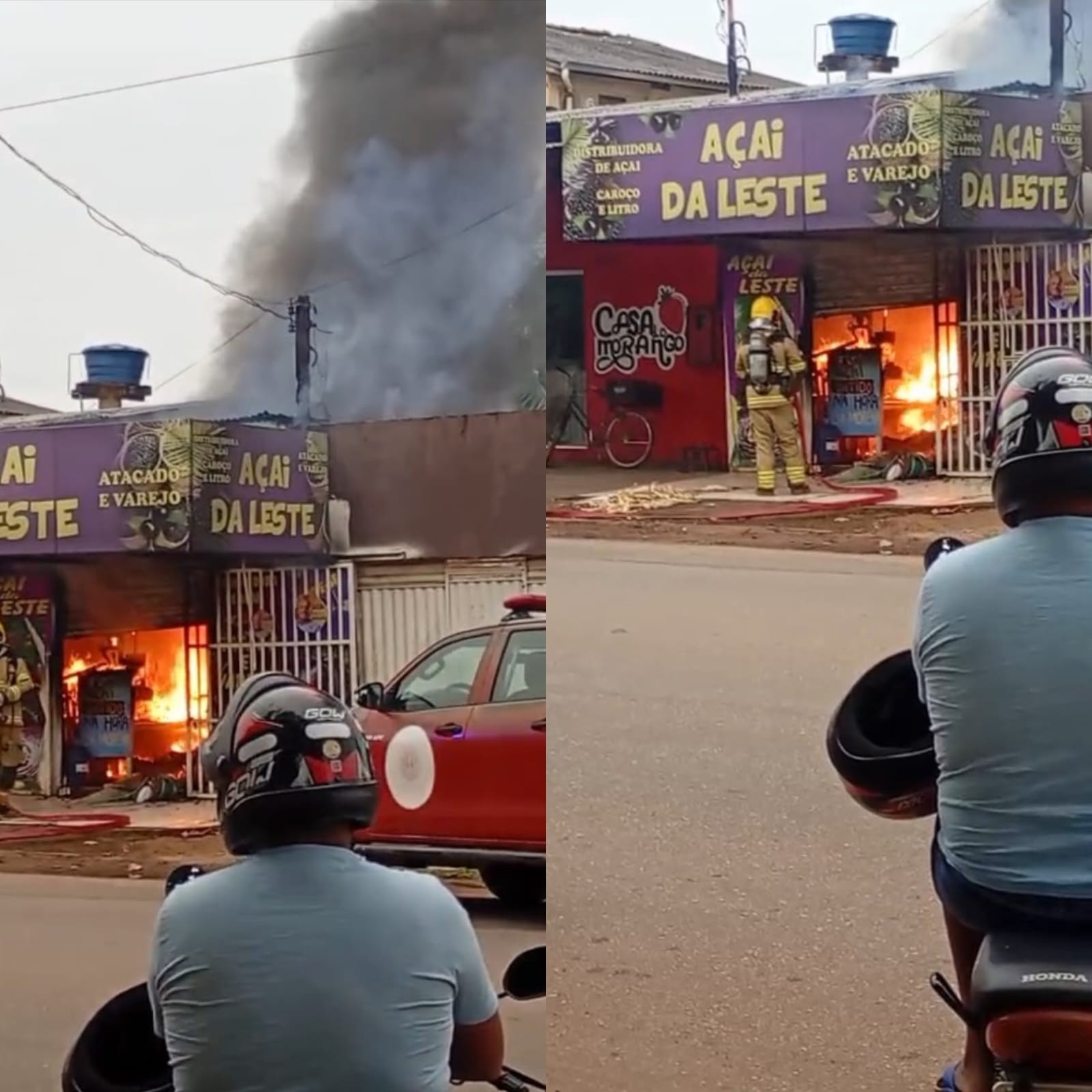 VÍDEO: Incêndio destrói loja de açaí em Porto Velho