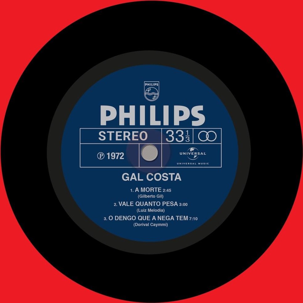 Capa de ‘Gal Costa (Compacto de 1972)’, lançado ontem, 7 de março, com três gravações inéditas da cantora — Foto: Reprodução