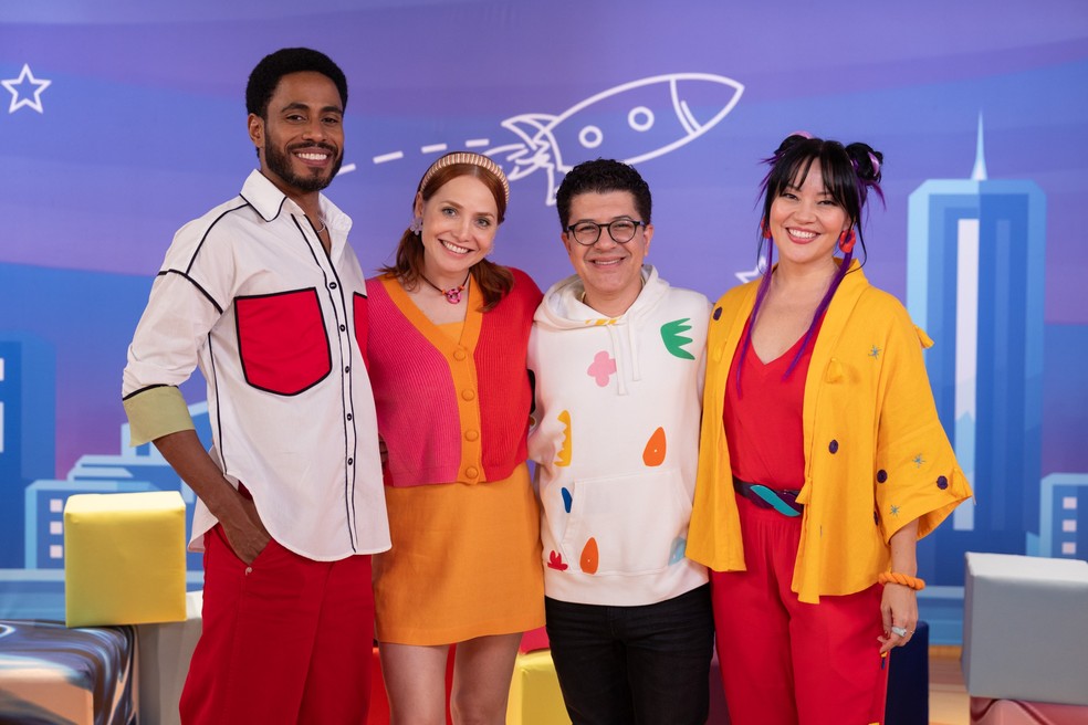 Ícaro Silva, Letícia Colin, Paulo Mathias Jr., e Geovanna Tominaga — Foto: Angélica Goudinho/Globo