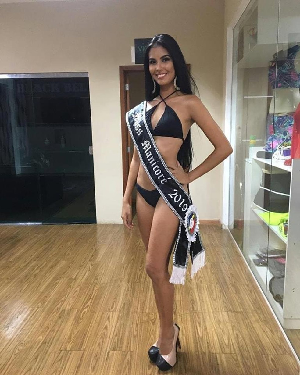 Kimberly Karen Mota de Oliveira era Miss Manicoré na época do crime. — Foto: Reprodução/Redes Sociais