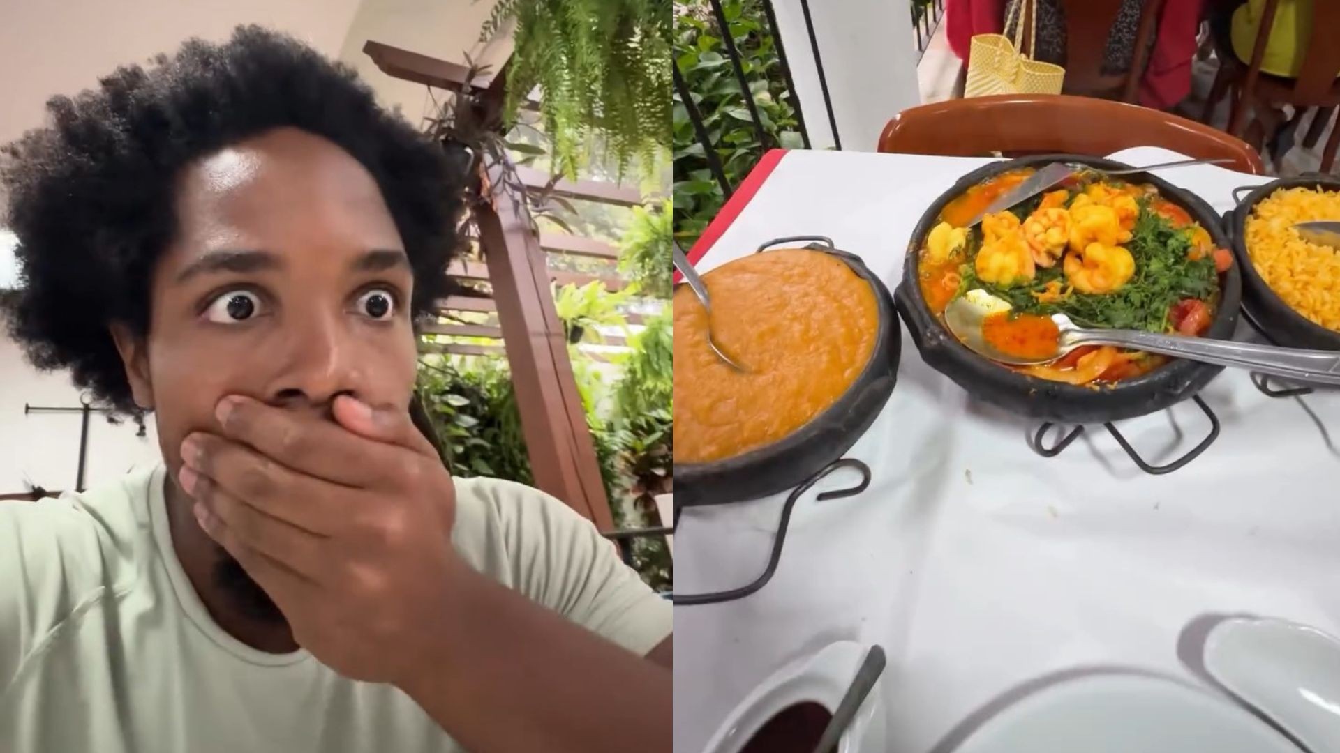 'Uma das minhas refeições favoritas', diz influencer jamaicano ao provar moqueca capixaba; veja VÍDEO