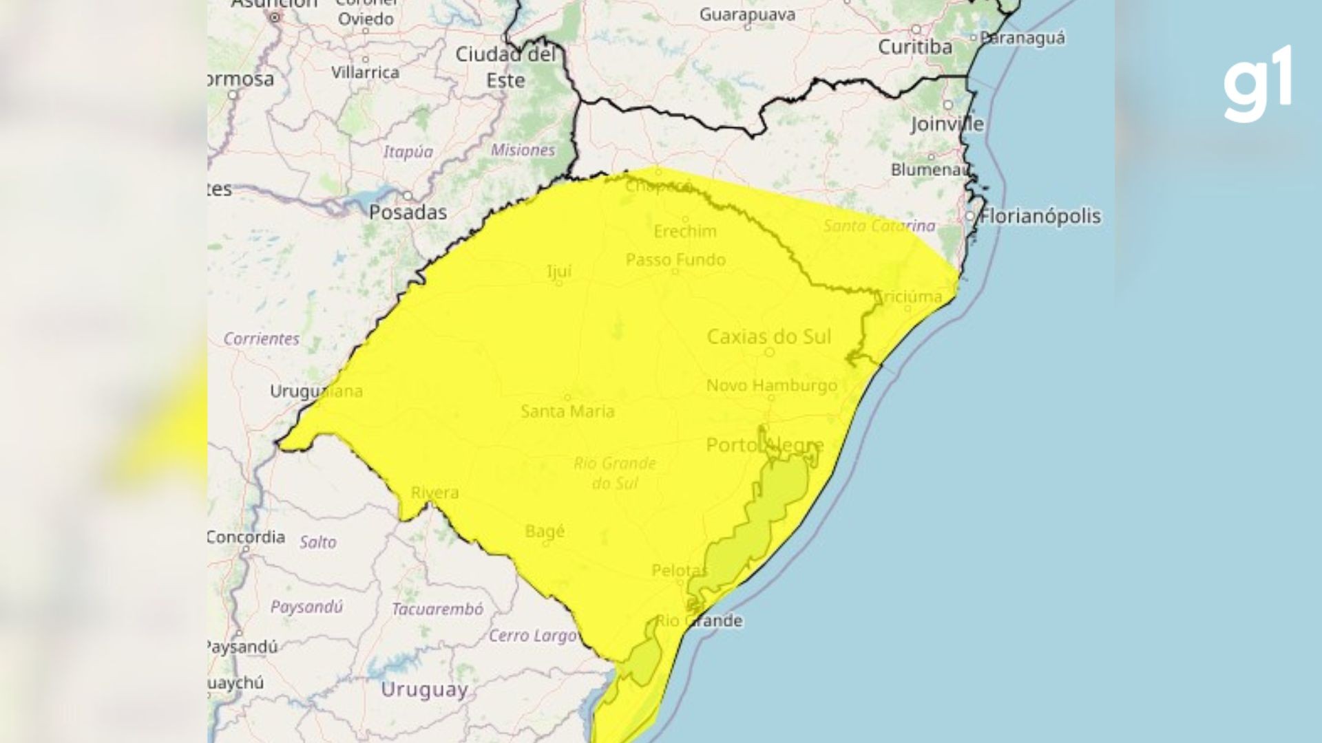 Mudança no tempo após o feriado: RS deve ter chuva intensa e rajadas de vento, diz Inmet