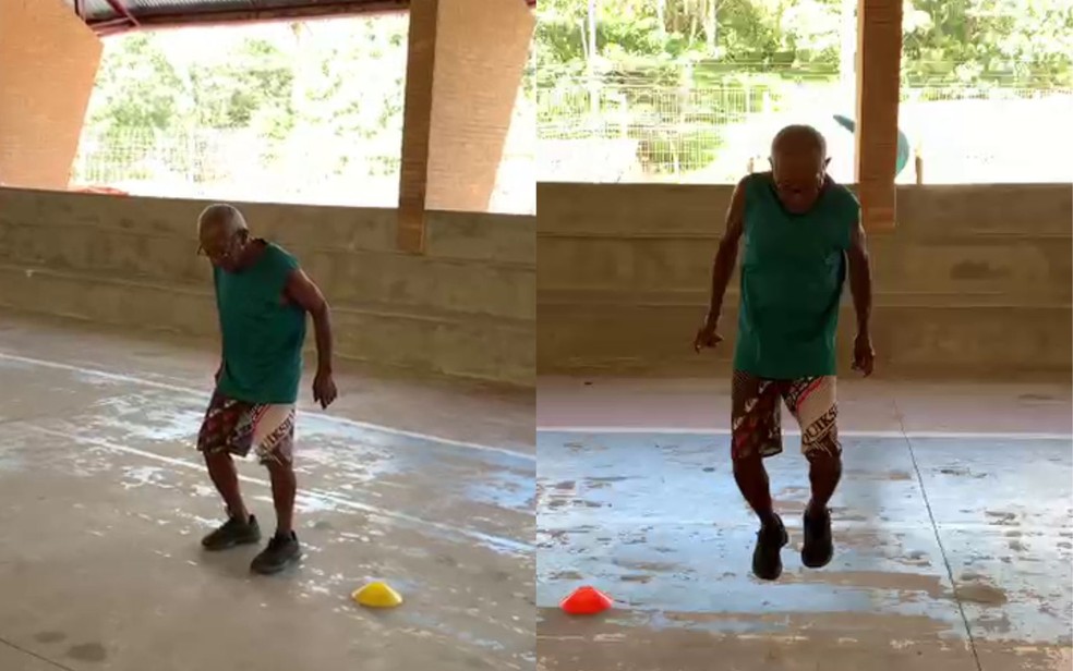 Idoso José Henrique de Laranjeiras (SE), que viralizou com vídeo de 'mini polichinelos' — Foto: Arquivo pessoal