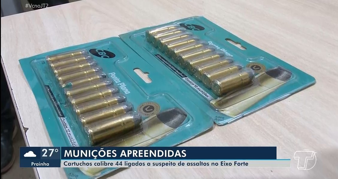 Apreensão de munições de uso restrito pode esclarecer assaltos no Eixo Forte, diz polícia 