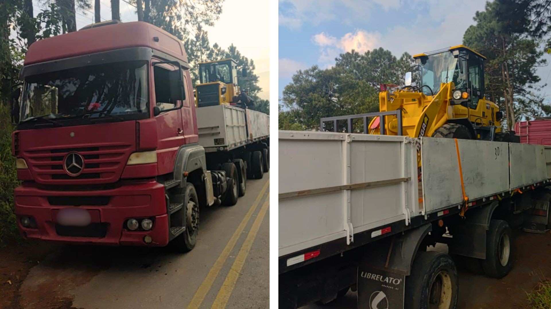 Carreta roubada com trator avaliado em mais de R$ 200 mil é encontrada em Suzano
