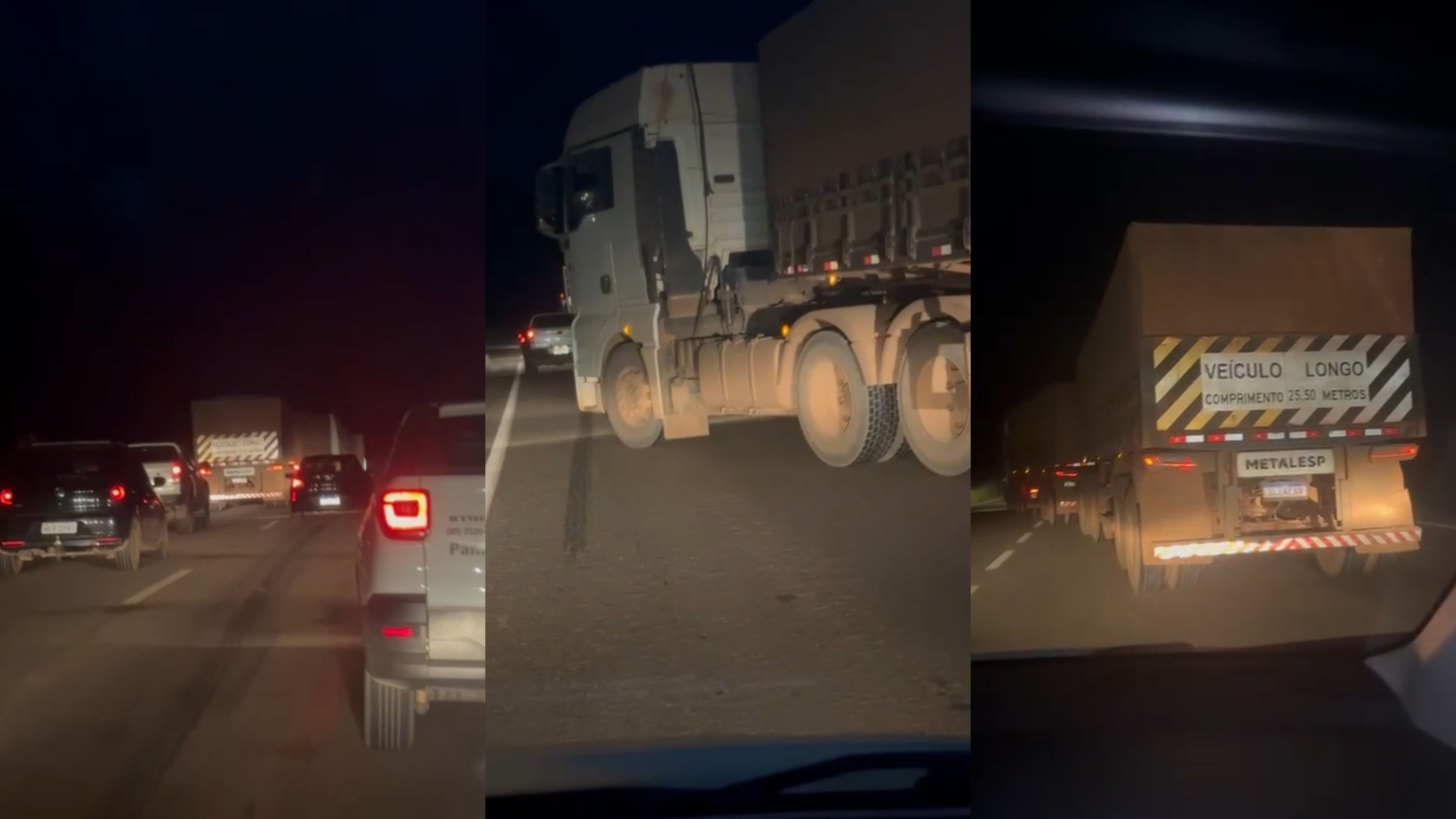 Carreta faz zigue-zague na BR-364 e assusta motoristas em RO