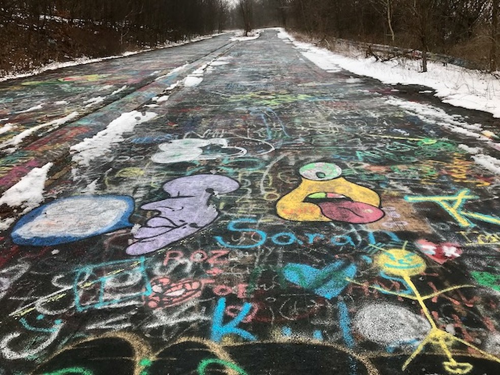 A Graffiti Highway, em Centralia — Foto: David DeKok/Centralia Photo Archive