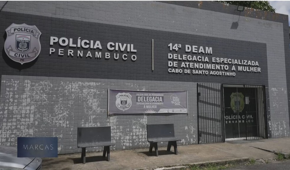 Delegacia da Mulher no Cabo de Santo Agostinho, no Grande Recife — Foto: Reprodução/TV Globo