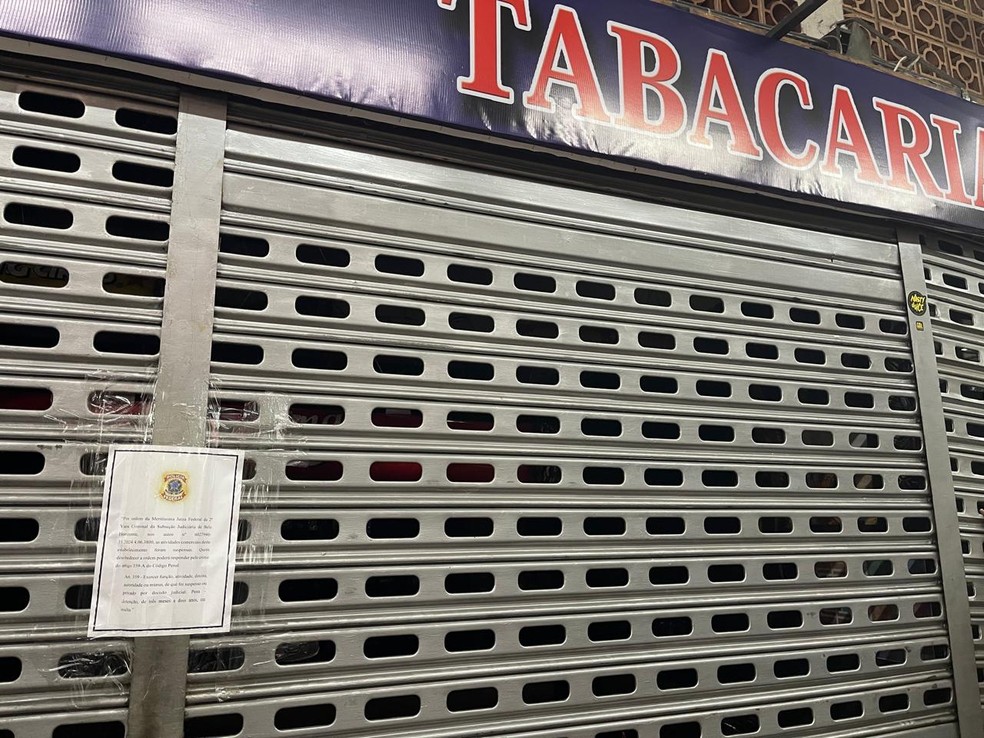 Justiça manda fechar tabacaria no Mercado Central — Foto: Reprodução/Polícia Federal