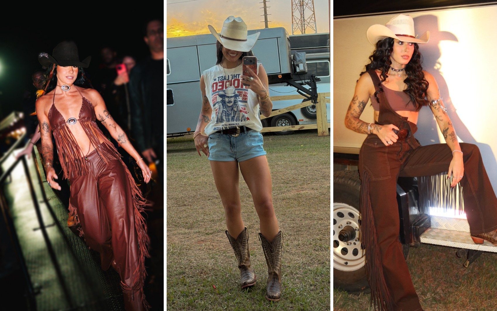 Couro, franjas e barriga à mostra: relembre os 12 looks de Ana Castela em Barretos