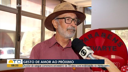 Doador celebra 70 anos de vida e 45 anos de doação de sangue