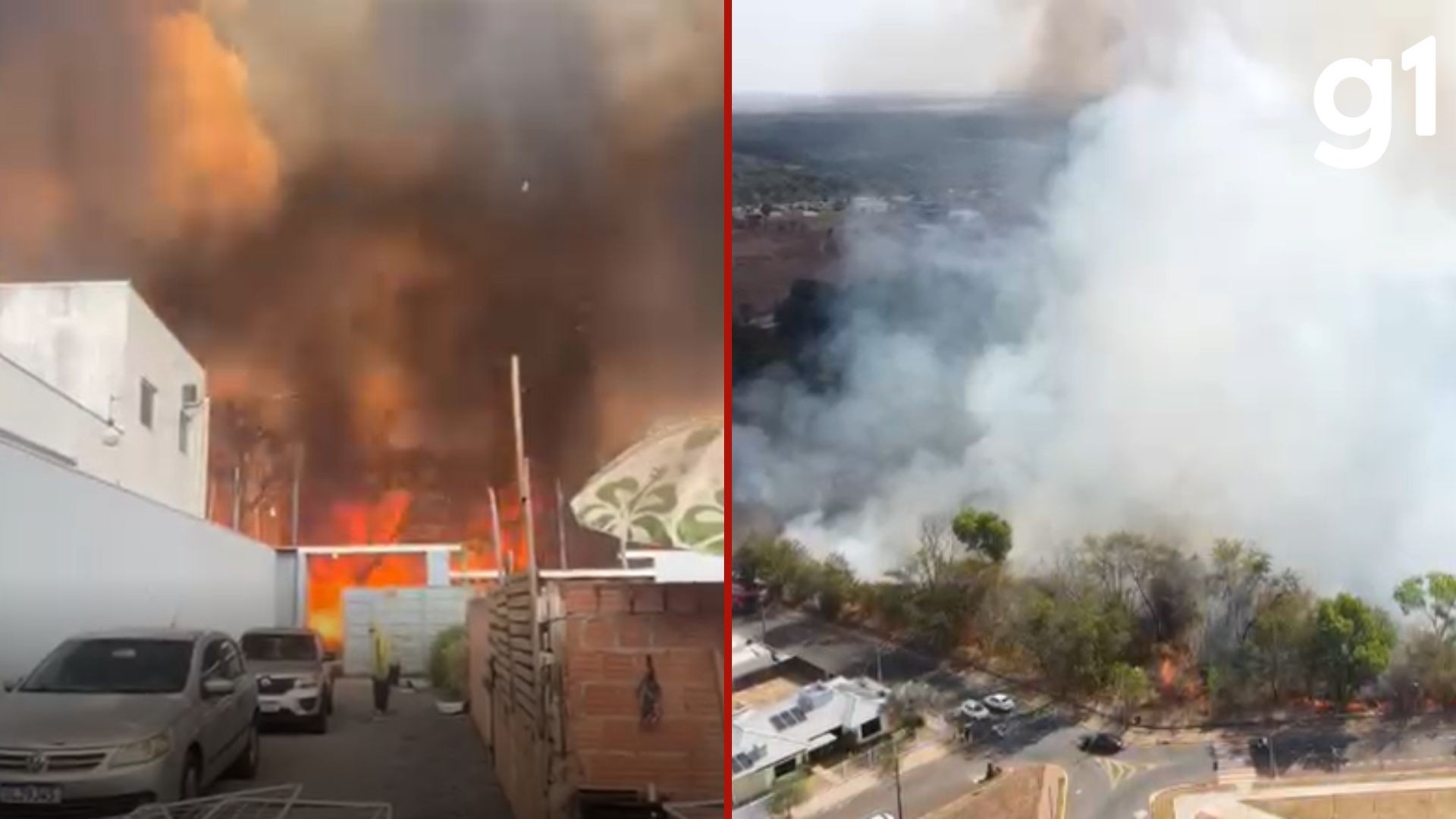 Chamas cercam residências durante incêndio em área verde de Sorriso (MT); veja vídeo