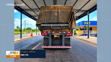 PRF apreende caminhão com madeira ilegal em Araguaína