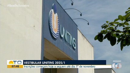 Inscrições para Vestibular Unitins 2025/1 iniciam nesta segunda-feira (16)