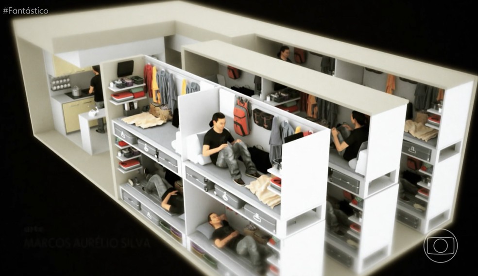 Apartamento em Hong Kong — Foto: Fantástico