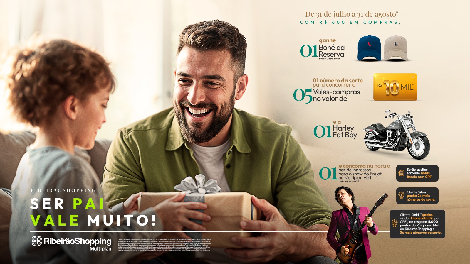 RibeirãoShopping celebra o Dia dos Pais com prêmios e show do Frejat