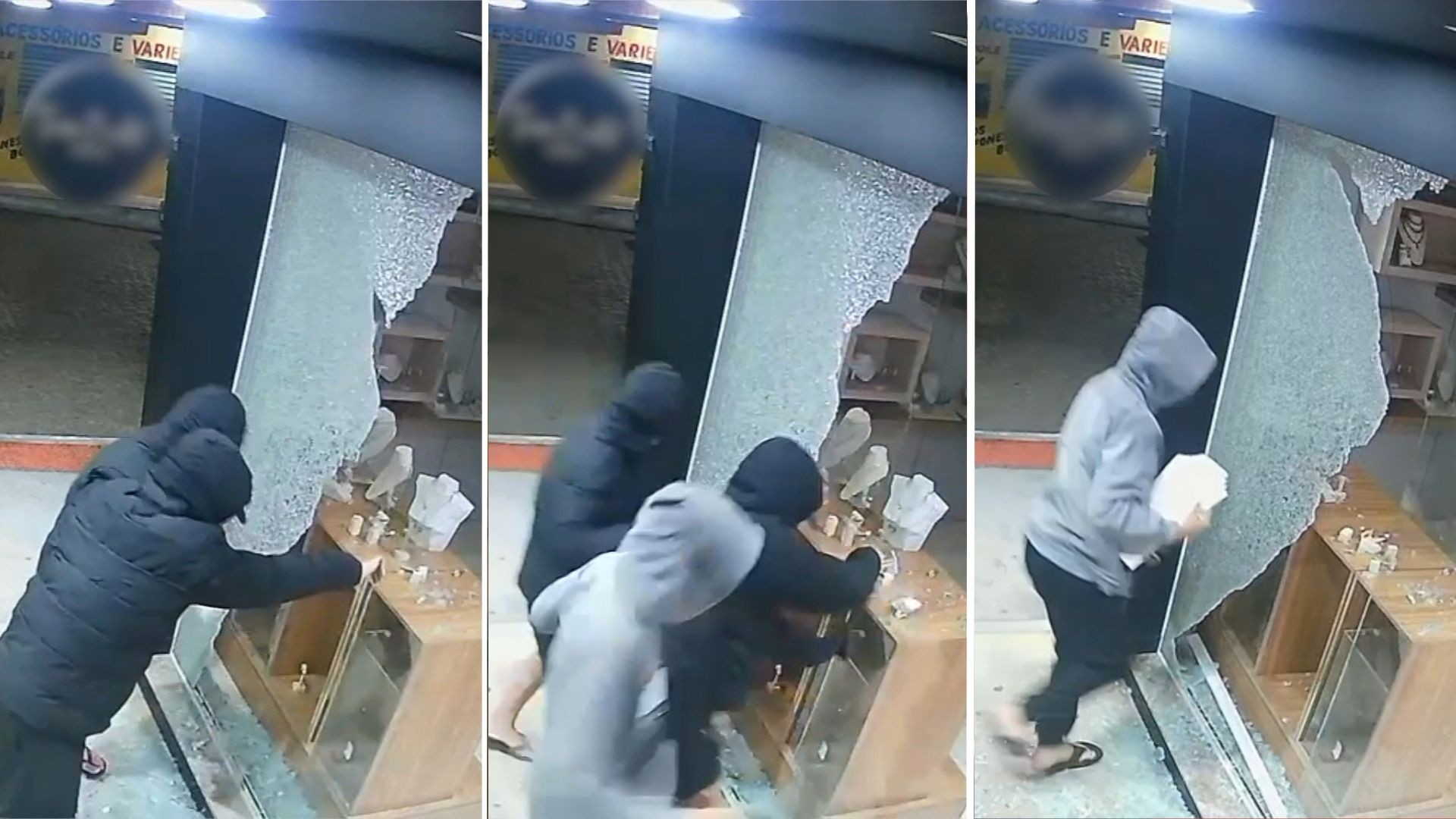 Três adolescentes são detidos após quebrarem vitrine para furtar joalheria no ES