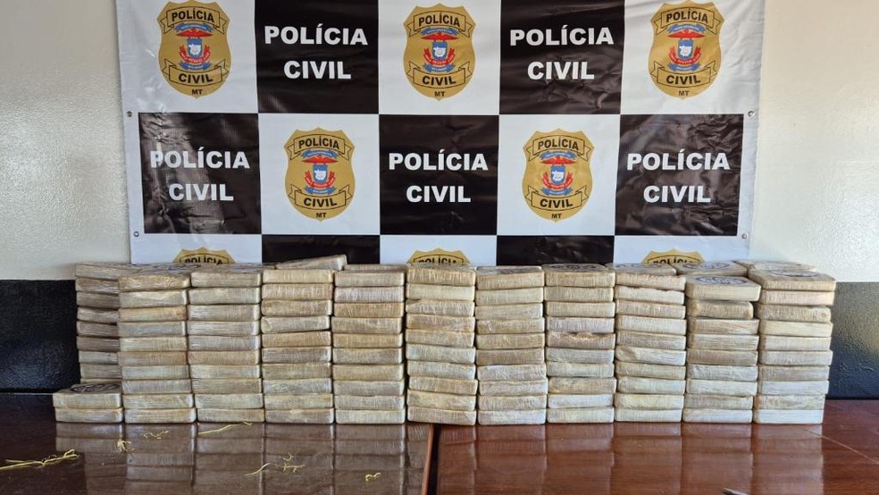 211 tabletes de cocaína foram encontrados dentro de carro em MT — Foto: Polícia Civil