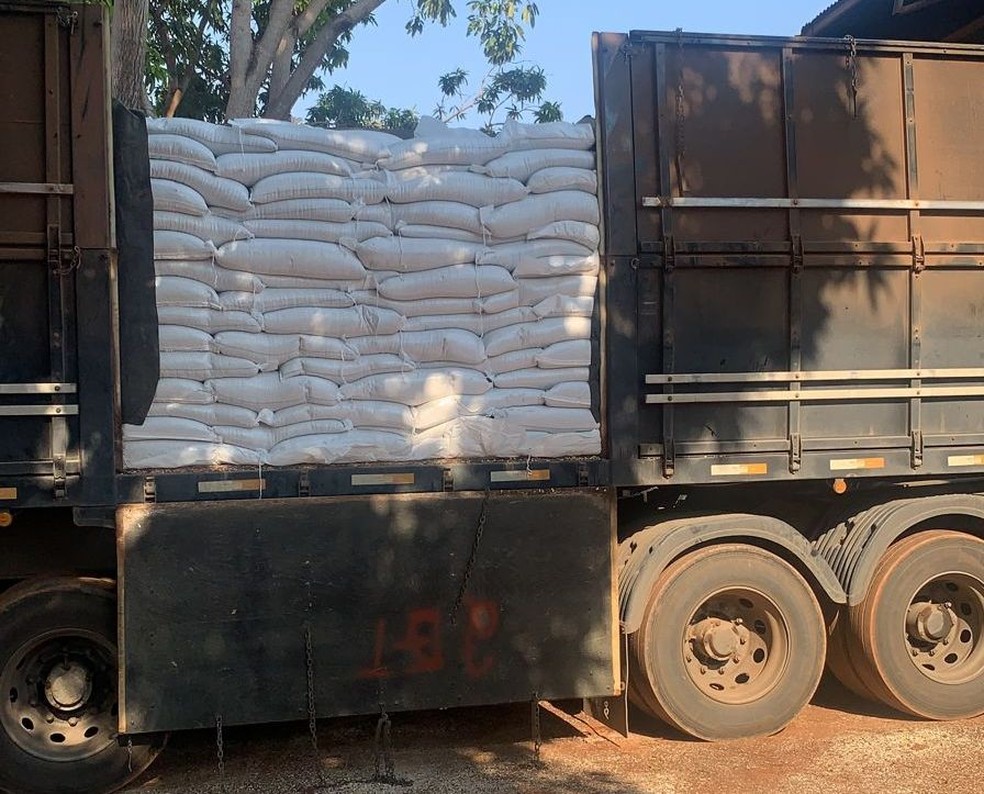 Polícia apreende carga de 50 toneladas de feijão e prende quatro